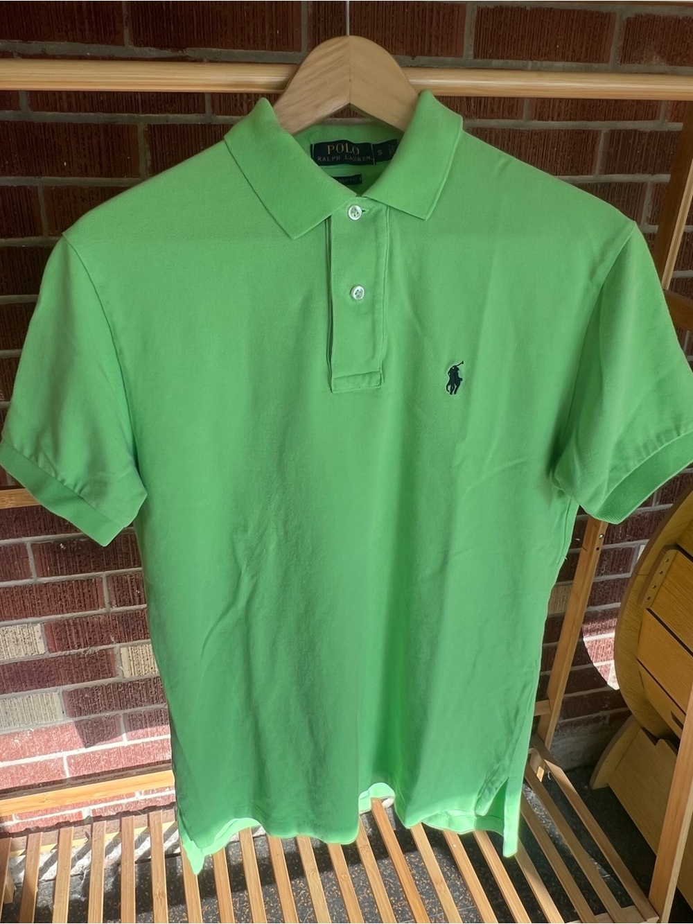 Lime green polo tee